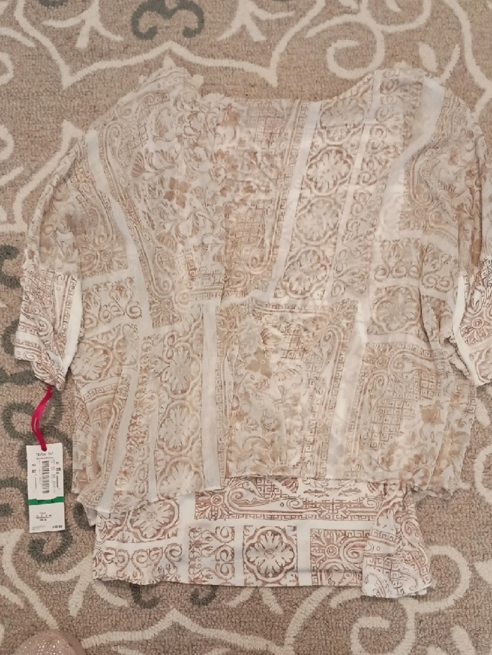 Ruby Rd. Cream and Tan Tunic - Picture 5 of 5